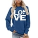 thumbnail image 1 of Ounisa Womens Valentines Sweatshirt Love Heart Graphic Print Pullover Casual Long Sleeve Valentine's Blouse Top, 1 of 5