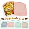 thumbnail image 3 of 4-Pack Sandwich Containers, BPA-Free Plastic Toast-Shaped Lunch Box with Lid – Reusable, Microwave & Dishwasher Safe Food Storage Box, 3 of 8