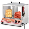 thumbnail image 4 of Yeshouse vaporera eléctrica para perritos calientes de 2 niveles, 28,5 cuartos, acero inoxidable con puertas de vidrio y separador, ideal para calentar perritos y pan, uso comercial, 4 of 8