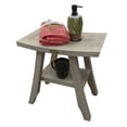 thumbnail image 4 of Compact Square Teak Shower Stool with Shelf in White Finish, 4 of 4