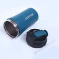 thumbnail image 2 of Termo creativo de doble capa de acero inoxidable 304, taza de café fría con aislamiento comercial, taza doble para beber con pajita, 2 of 5