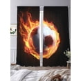 thumbnail image 3 of Flame Soccer Sheer Curtains 2 Panels Set Sports Black Background Abstract Art Sheer Window Curtains Light Filtering Rod Pocket Voile Drapes for Bedroom Living Room 52"X96", 3 of 8