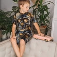 thumbnail image 4 of Balery Fiery Skull Trio Conjunto de Pijama Infantil de Manga Corta con Estampado – Ropa de Dormir de Algodón Suave-X-Large, 4 of 6