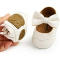thumbnail image 5 of Baby Girls Mary Jane Flats with Bowknot Flowers,Princess Wedding Dress Ballet Shoes Non-Slip Toddler First Walkers Newborn Crib Shoe, 5 of 7