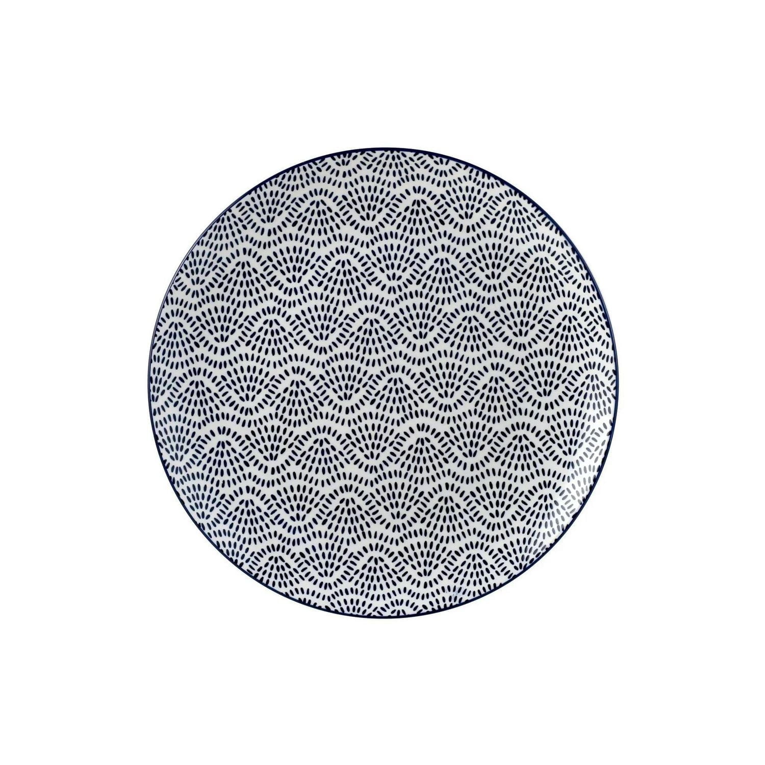 Mainstays Chiara 4 Piece Stoneware Round Blue Salad Plates