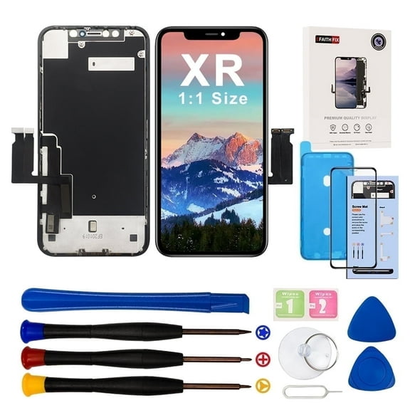 LRSE For iPhone XR Screen Replacement Kit 6.1 inches, with LCD Screen Replacement iPhone Xr Repair Tools Kit, Tempered Glass Protective Film, with 3D Touch Screen Digitizer,Waterproof Adhesive, Black