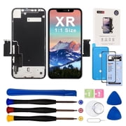 LRSE For iPhone XR Screen Replacement Kit 6.1 inches, with LCD Screen Replacement iPhone Xr Repair Tools Kit, Tempered Glass Protective Film, with 3D Touch Screen Digitizer,Waterproof Adhesive, Black