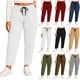 thumbnail image 1 of Pincandy Women's Plus Size Solid Color Fashion Elastic Waist Corduroy Wide Leg Pants with Pockets, Loose Fit, Casual & Daily Wear, 1 of 7