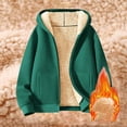 thumbnail image 4 of Womens Sherpa Lined Hoodie Thick Fleece Zip Up Winter Warm Comfy Oversized Hooded Sweatshirt Jacket with Pockets, 4 of 6