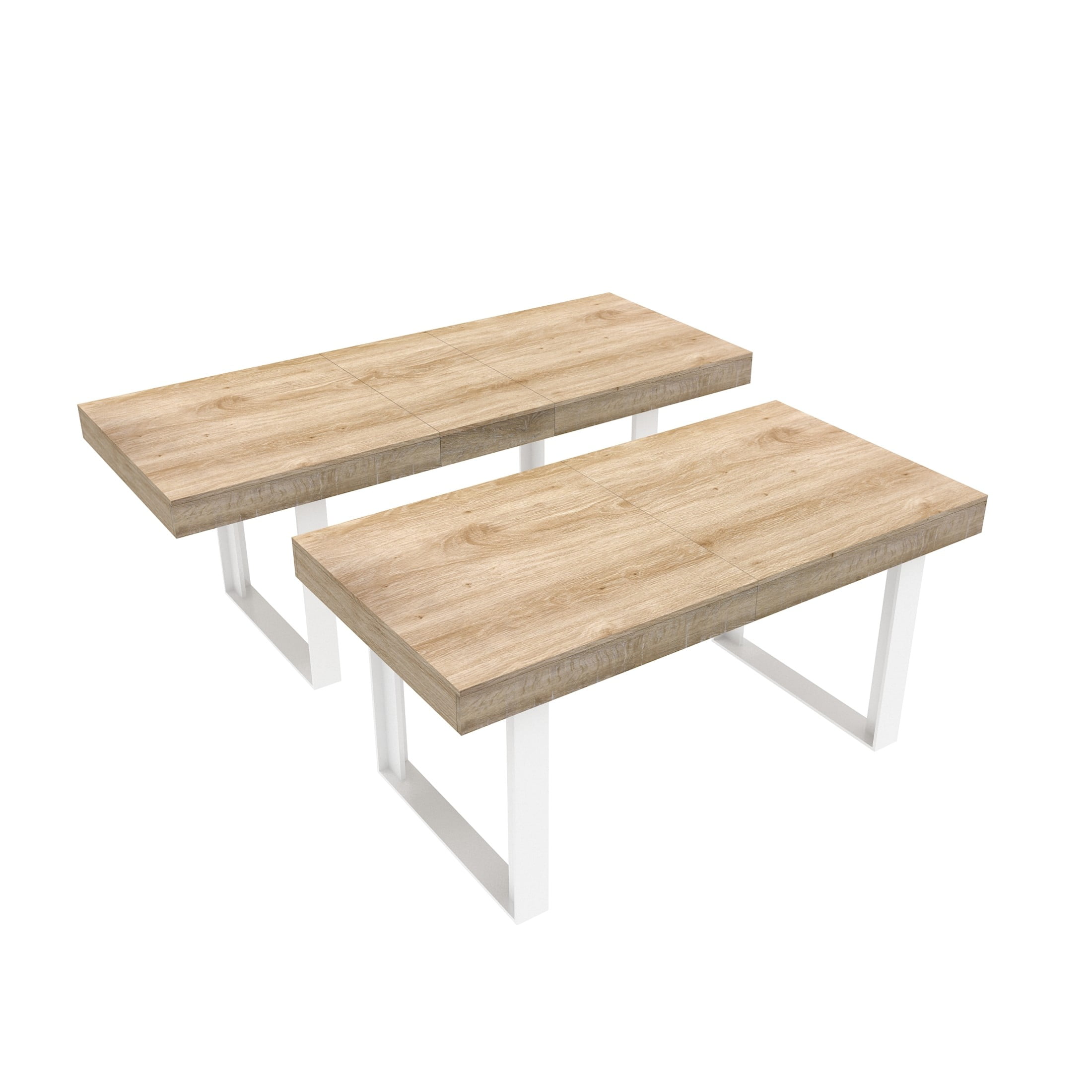 Noble House Alverric 78.74" Modern Farmhouse Extendable Dining Table for 6–10, Dining Room Conference, White Oak