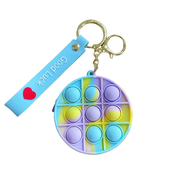 Push Bubble Round Coin Purse Silicona Descompresión Juguete Llavero De Dibujos Animados Bolsa De Almacenamiento Para Adultos Y Niños Methold AP007468-08