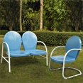 thumbnail image 2 of Crosley Griffith 2 Piece Metal Patio Sofa Set in Sky Blue, 2 of 3