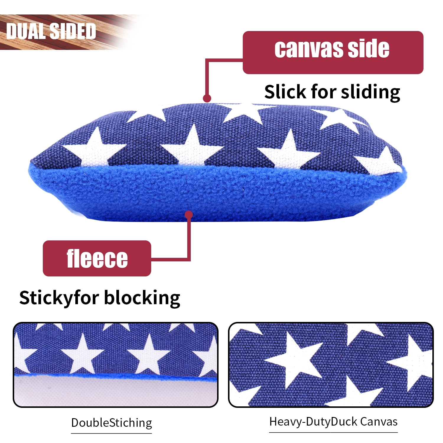 Cometoss Classic Cornhole Set 3'x2' Outdoor Games- Includes 2 MDF Wood Boards 35.4x23.6 Inch,8 12 Ounce Corn Hole Bean Bag Cornhole Set. (America Flag)