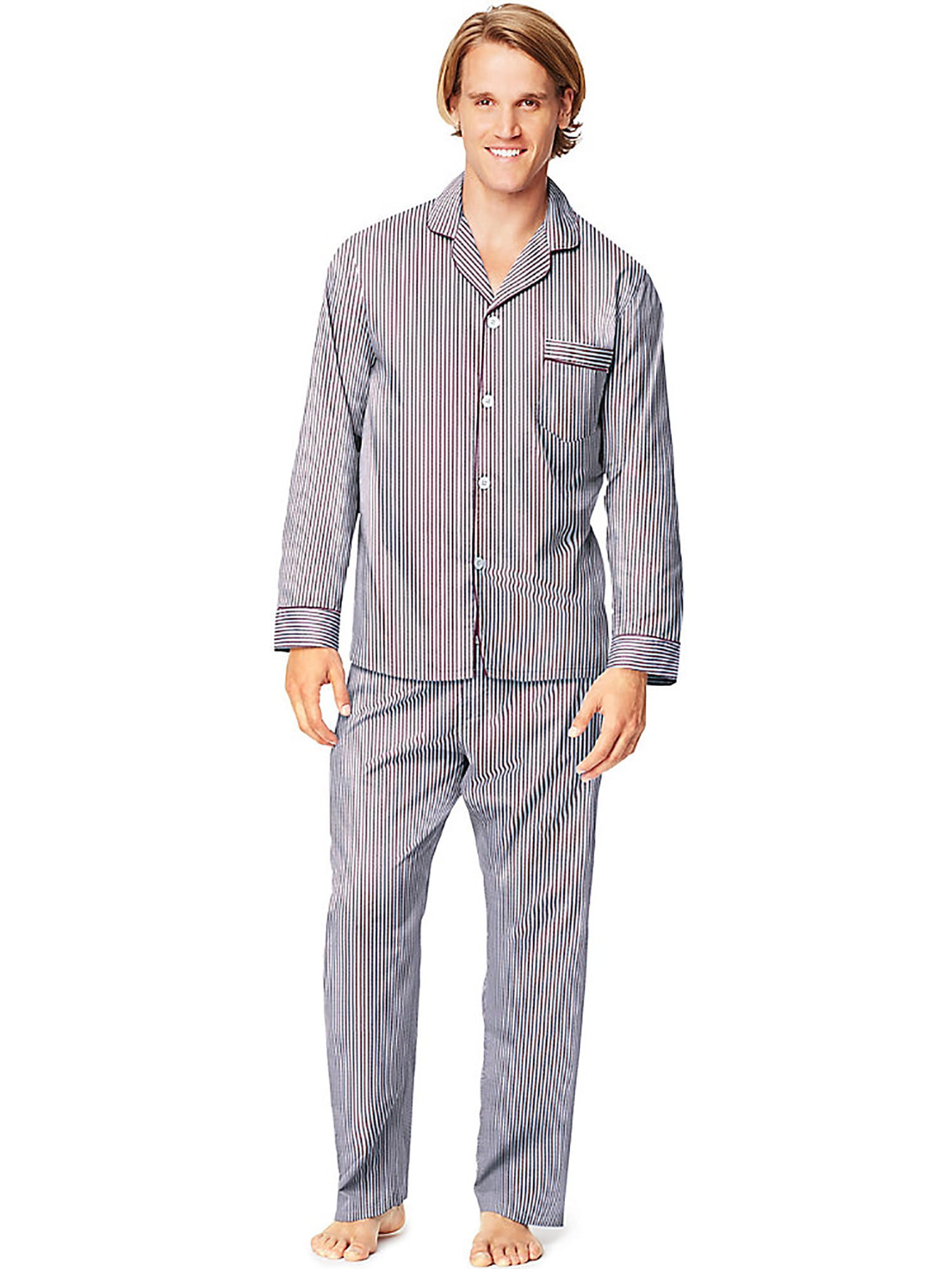 Hanes Men's Woven Pajamas, Style LSLLBCWM/LSLLBCWMB - Walmart.com