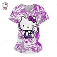 thumbnail image 4 of Uniforme de Hello Kitty para mujer, camisa de trabajo de enfermera con estampado de dibujos animados de Hello Kitty, bata con bolsillo, uniforme de enfermería para Navidad, 4 of 5