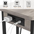 thumbnail image 4 of IdeaHouse Table d'Appoint en Forme de C avec Station de Recharge, Table de Bout à Dessus Rabattable avec Ports USB et Prises, Table d'Appoint Étroite avec Étagère de Rangement à 3 Niveaux, Table en C pour Petits Espaces, Chambre, Salon, Gris, 4 of 7