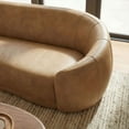 thumbnail image 6 of Contessa Curved Vegan Leather Sofa in Toast, 6 of 10
