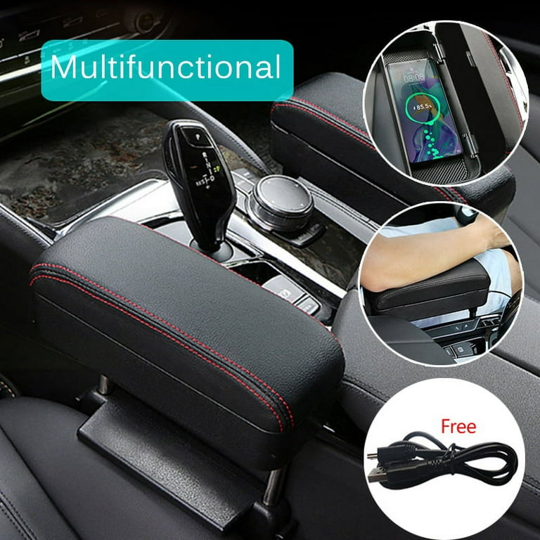 COUTEXYI Car Wireless Charging Multifunctional Armrest Box Pad Central  Control Lengthened Heightened Storage Box 