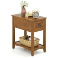 thumbnail image 5 of Gymax Contemporary Chair Side End Table Compact Table w/ Drawer Nightstand Tawny, 5 of 6