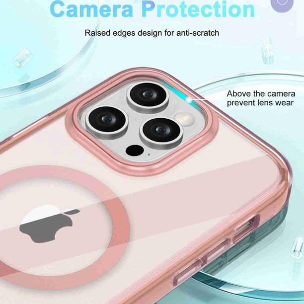 FNDMIL Custodia Magnetica Per IPhone 14 Pro Max Con Supporto Girevole 360° - Trasparente, Antiscivolo, Protezione Militare 12 Piedi