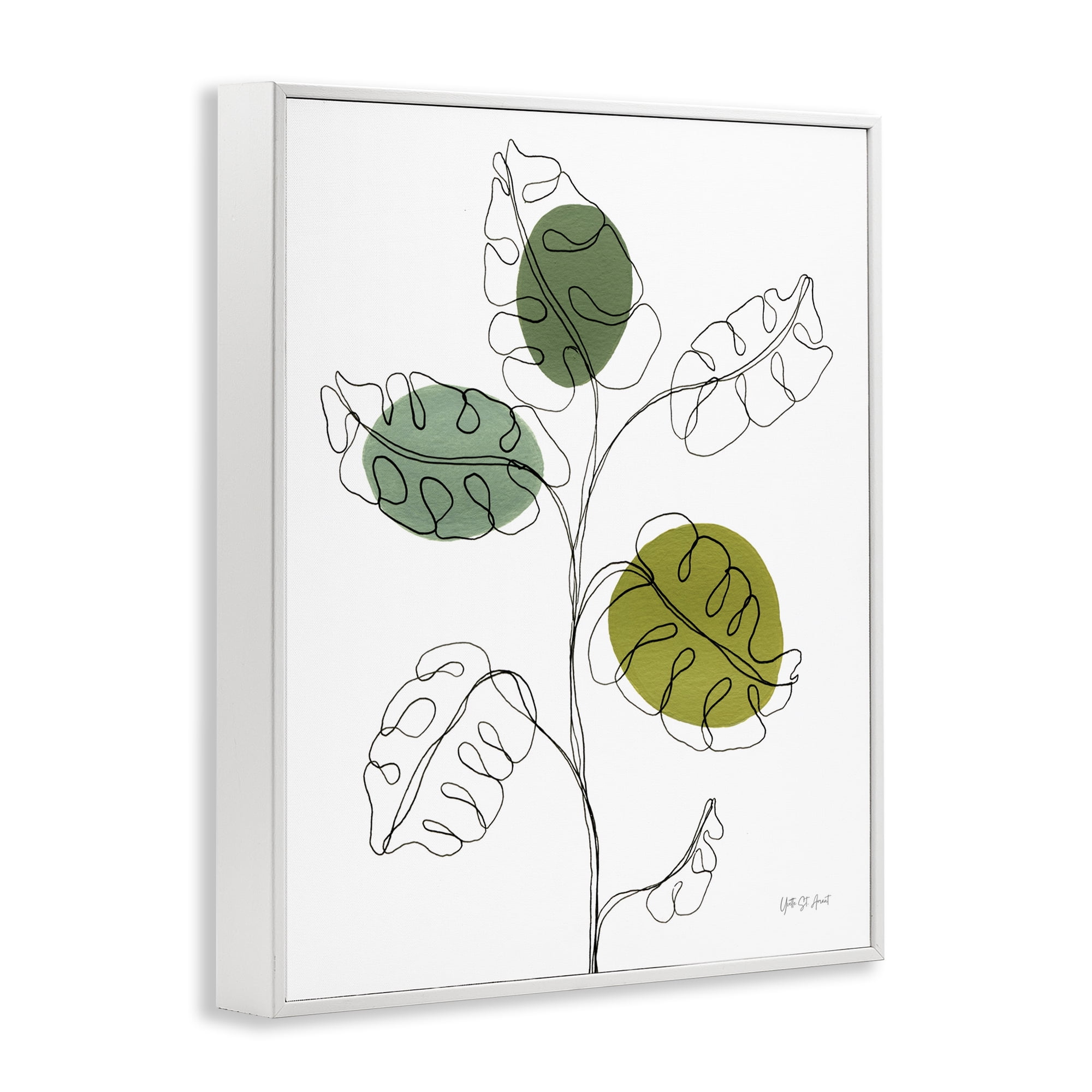 Stupell Industries Modern Garden Leaves Botanical & Floral Painting White Framed Art Print Wall Art, 11 x 14