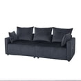 thumbnail image 6 of Modern Velvet 2-Seater Sofa - 82" Black Two-Tone Sectional Couch with Contemporary Design, Easy Assembly Living Room Furniture, Elegant Space-Saving Sofa for Apartment, Lounge or Office, 6 of 9