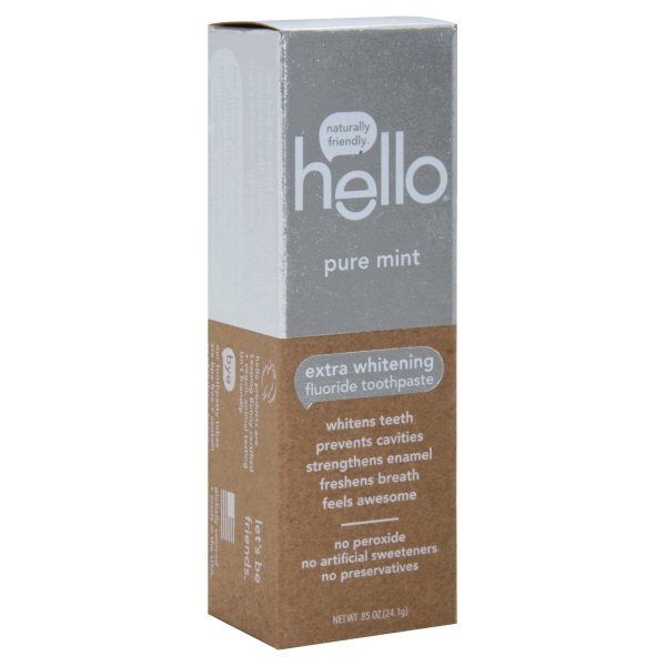 Hello Pure Mint Extra Whitening Fluoride Toothpaste, 4.2oz Walmart