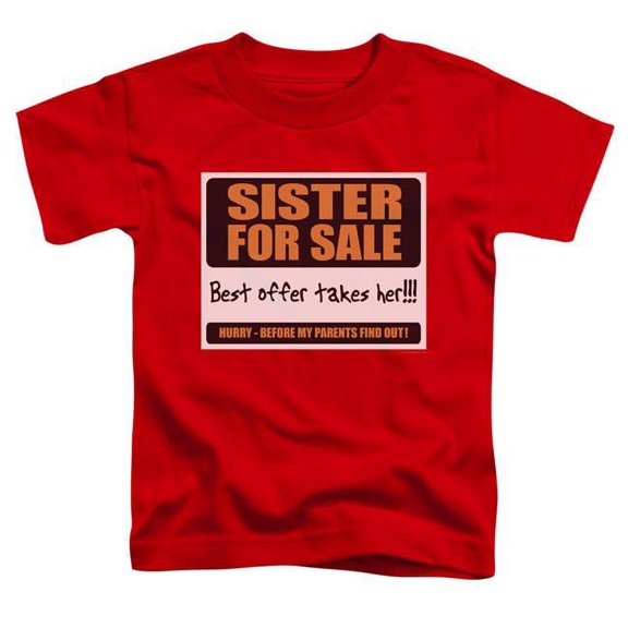Trevco ATY260-TT-1 Sister for Sale-S by S Toddler Tee, Red - Small 2T