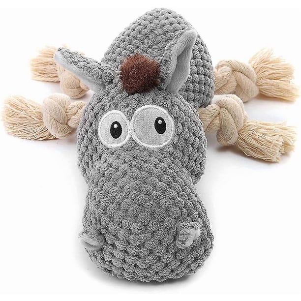 Dog Toy, Large Dog Squeaky Toys, Stuffed Animal Dog Plush Toy for Puppy, Small, Middle, Large Dogs (Donkey(Grey))