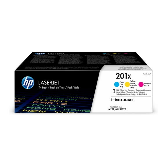 HP 201X 3-pack High Yield Cyan/Magenta/Yellow Original LaserJet Toner