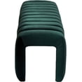 thumbnail image 4 of Meridian Furniture Andaz 17.5" Velvet & Solid Wood Bench in Green, 4 of 8