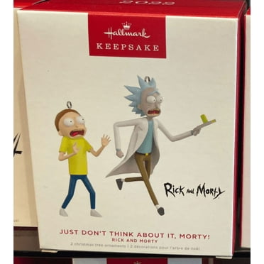 Rick and Morty Just Don't Think About It, Morty! Set of 2, 2022 Hallmark Keepsake Ornament