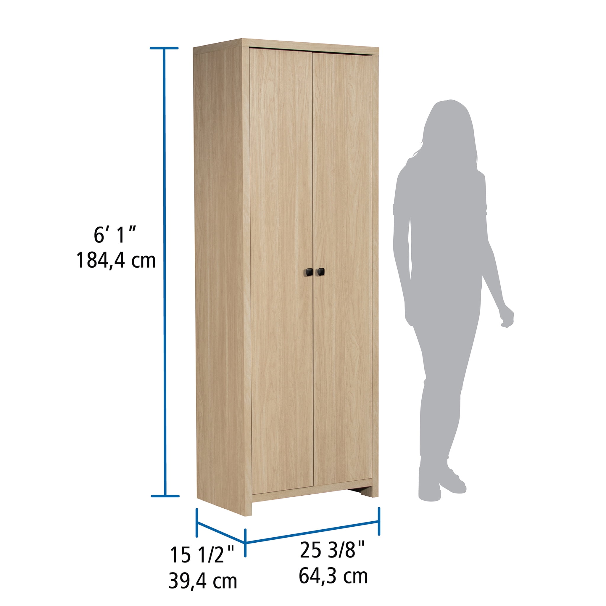 Mainstays Westley 2 Door Pantry, Spring Pine Finish
