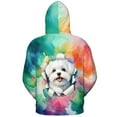 thumbnail image 2 of Funny Watercolor Adorable Maltese Peeking Through Torn Paper Effect All Over Print 3D Hoodie Unisex Merch Hoodies Maltese Dog Lover Gifts Idea - 00026, 2 of 6