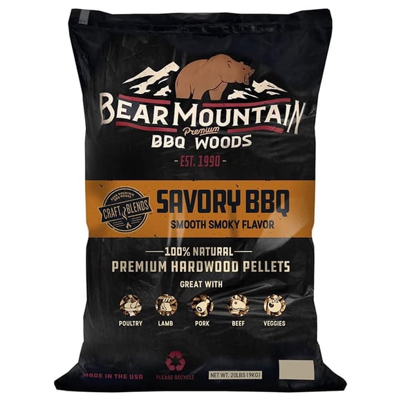 Bear Mountain BBQ Hardwood Savory Craft Blends Grill Smoker Pellets, 20 Lbs