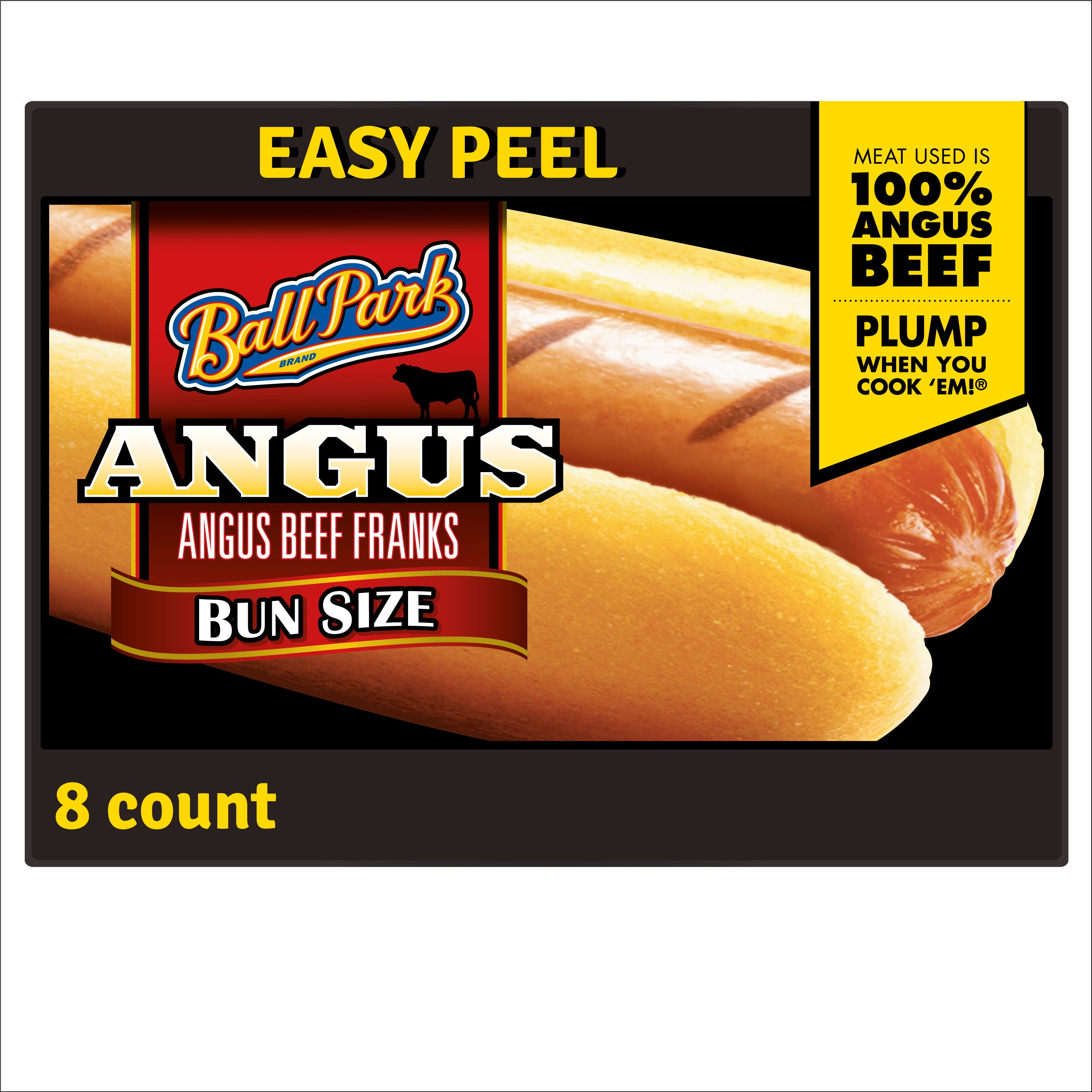 Ball Park Bun Length Angus Beef Hot Dogs, 14 oz, 8 Ct