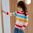 thumbnail image 6 of GYRATEDREAM Boys Girls Sweaters 100% Cotton Cable Knit Stripe Sweater Kids Crew Neck Pullover Toddler School Uniform Casual Sweatshirt Top for 2-10Y Pink, 6 of 10