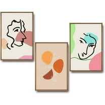 IDEA4WALL 3 Piece Framed Canvas Wall Art for Living Room, Bedroom Mattis and Brutalist Canvas Prints for Modern Home Decoration Ready to Hang