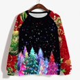 thumbnail image 4 of Women's 2025 Christmas trees Print Sweatshirt Crewneck Long Sleeve Holiday Pullover Funny Xmas Top for Fall, 4 of 4
