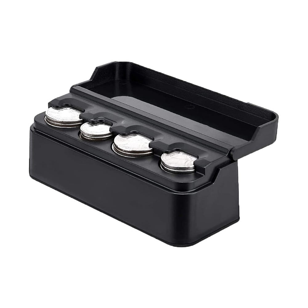 Car Coin Change Holder Black Mini Storage Coin OrganizerUniversal Car