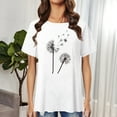 thumbnail image 4 of Askfv Women's Tunic Tops Dandelions Printed Shirt Casual Short Sleeve T Shirts Blouse Tops, 4 of 4