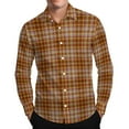 thumbnail image 2 of YFNNUP Mens Plaid Shirt Casual Button Down Flannel Shirts Long Sleeve Work Tshirt Lightweight Beach T-Shirts Coffee XXL, 2 of 9