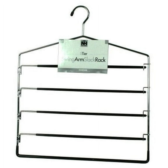 Organize It All Neu Home Chrome Slack Rack with 5 Tiers and Swing Arm