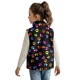 thumbnail image 2 of Uorisanigo Unisex Kids Fleece Vest Zipper Up Jacket Puffy Sleeveless Dead Leaves Print Outwear for Fall Winter Spring, Casual Lightweight Waistcoat Fall Fashion Outfits Clothes, 2 of 7