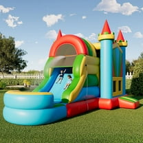 Jocisland Commercial Bounce House, Inflatable Bouncer with Air Blower, Jumping Castle with Slide, Outdoor Indoor Bouncy Castle with 100% PVC Material for Kids 3-12 (252×137×150IN)