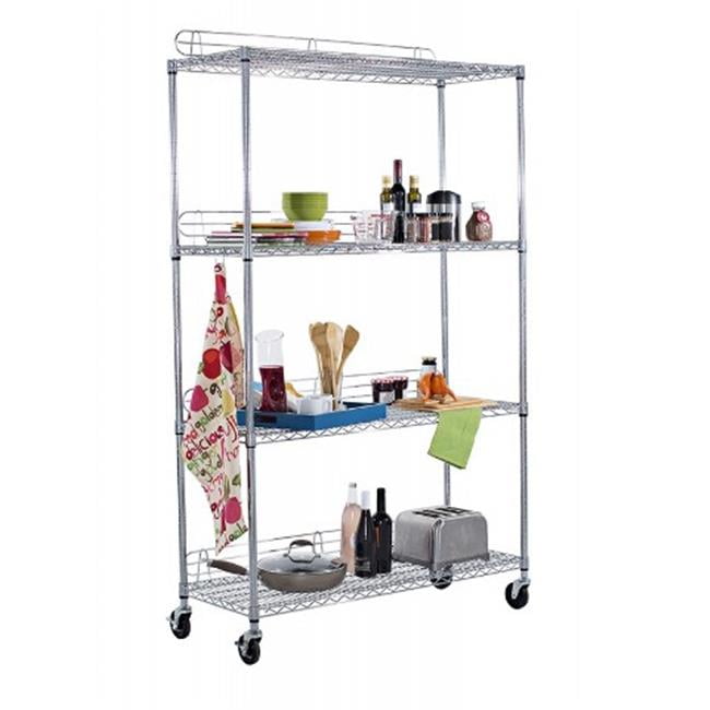 TRINITY 4Tier HeavyDuty NSF EcoStorage Wire Shelving with Backstands