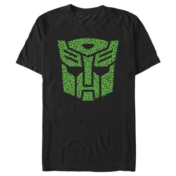 Men's Transformers St. Patrick's Day Cloverfield Autobot Logo Graphic Tee Black 3X Large