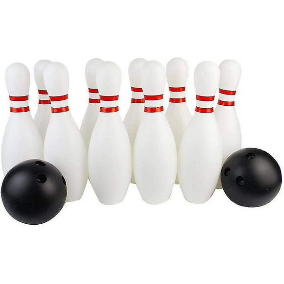 10x Bowling Set Game With 2 Balls Educational Toys For Children - As Description, 22cm