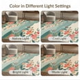 thumbnail image 7 of ODIKA 4'x6' Coral Teal Blossoms Over Tranquil Waters Washable Area Rug Elegant Floral and Serene River Motifs, Perfect Non-Slip, Chair-Friendly, Flatwoven for Home Office, Under Desk, 7 of 7