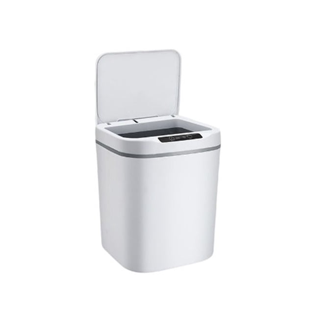 Inteprter Cubo de basura eléctrico portátil recargable multimodo ajustable LED alimentado por baño inodoro cubo de basura cubo de basura Suministros de limpieza para el hogar Blanco 12L Inteprter HA067622-02